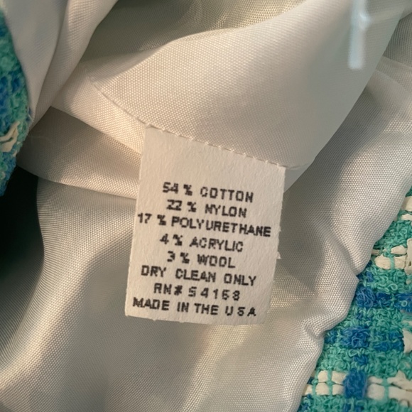 WOMEN’S SIZE 8 ELLIOTT LAUREN TWEED TURQUOISE LINED BLAZER NEW WITH TAGS - Picture 4 of 5